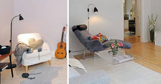 Lámpara de pie y de pared. Ambos modelos similares, pero con distinto soporte. La de pie te limitará menos. 