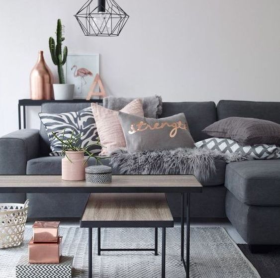 Rosa y gris, colores de tendencia