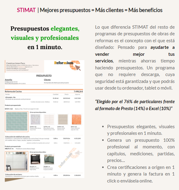 STIMAT  | Mejores presupuestos = Más clientes = Más beneficios