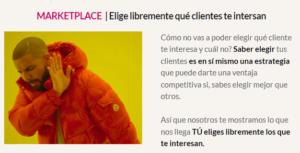 MARKETPLACE | Elige libremente qué clientes te intersan