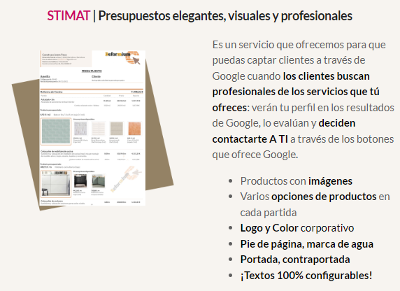 STIMAT | Presupuestos elegantes, visuales y profesionales