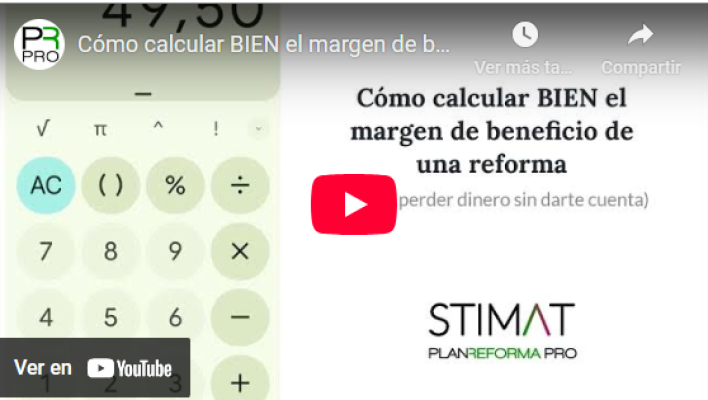 como calcular BIEN el margen de beneficio de una reforma