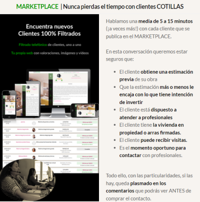 MARKETPLACE  | Nunca pierdas el tiempo con clientes COTILLAS