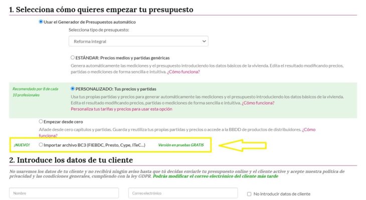 Genera archivo BC3 con STIMAT
