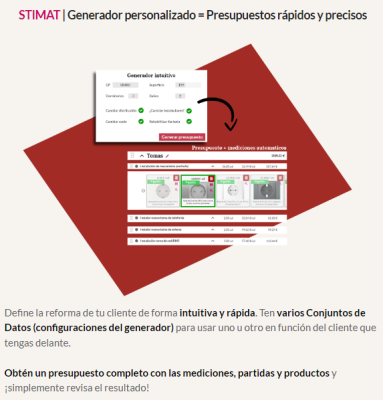 STIMAT | Generador personalizado = Presupuestos rápidos y precisos