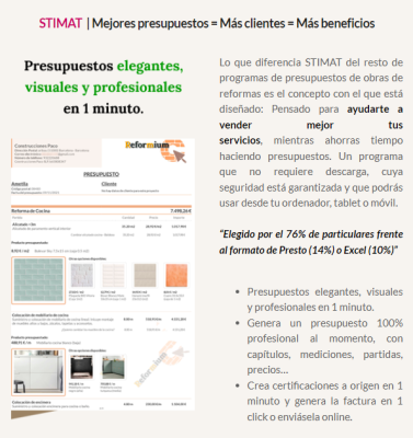 STIMAT  | Mejores presupuestos = Más clientes = Más beneficios